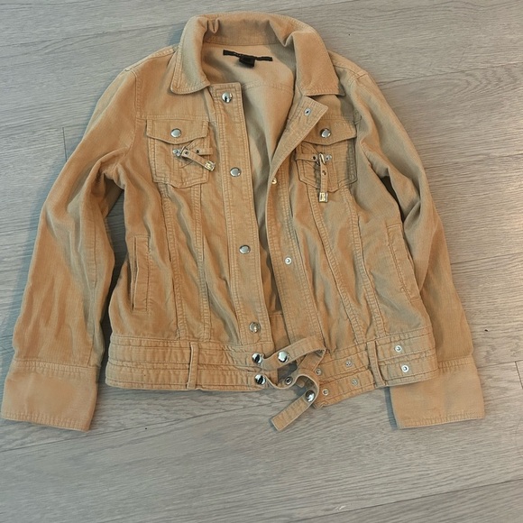 Marc Jacobs Corduroy Khaki Small Flap Pockets Cotton Big Button Jacket - Picture 1 of 5